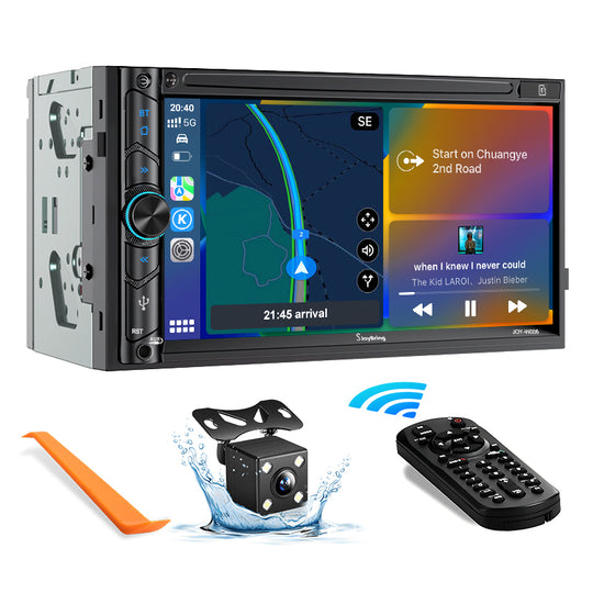 JOY-W006 - Double Din Car Stereo with Wireless Apple Carplay, Android Auto